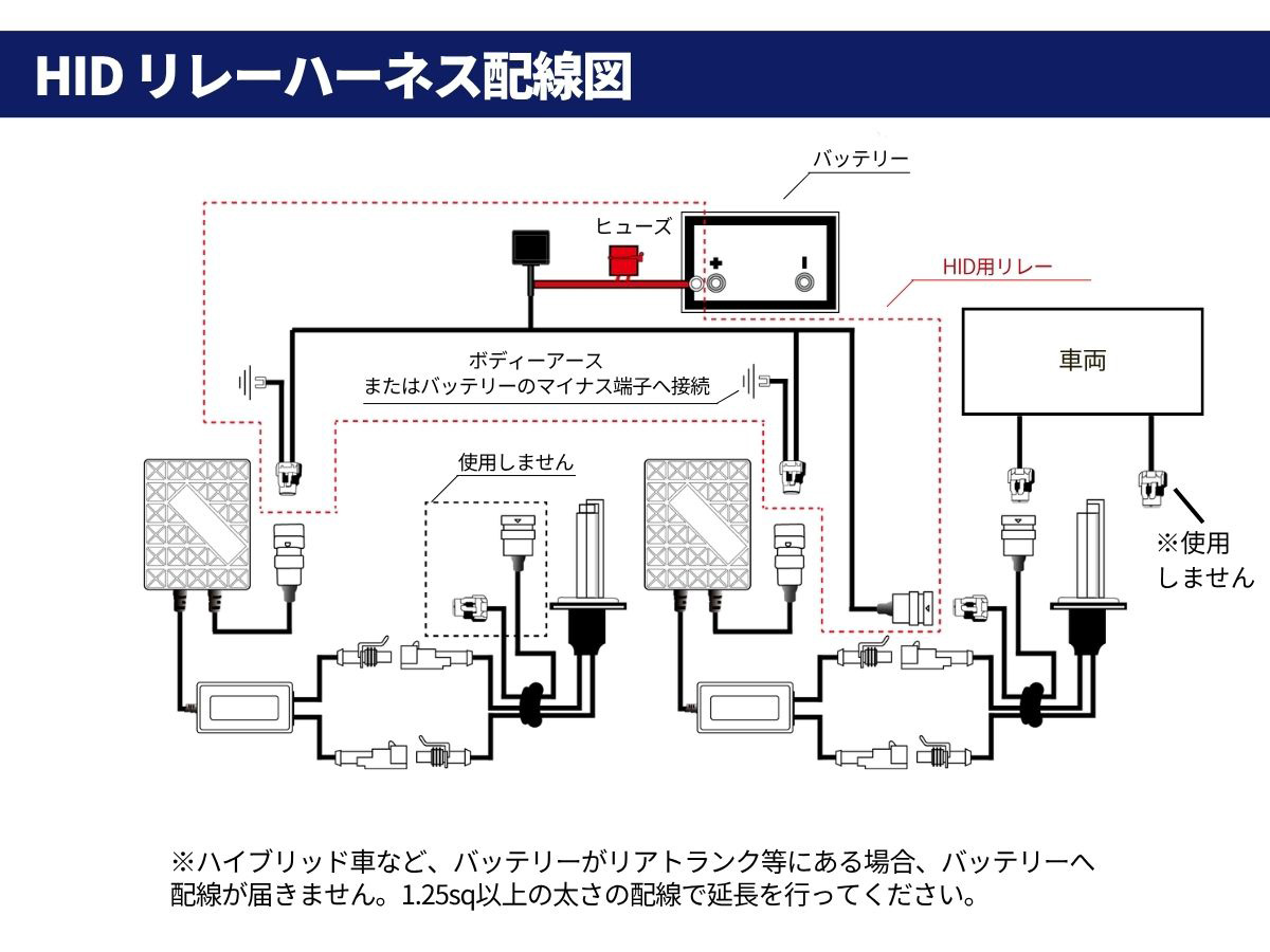 fcl. LED HID シングルバルブ 電源安定用リレーハーネス 1本 H1 H3 H3C