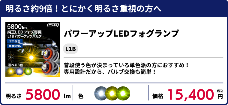 L1Bパワーアップバルブ 単色