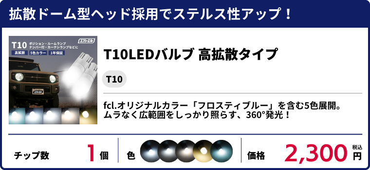 T10LEDバルブ 高拡散タイプ