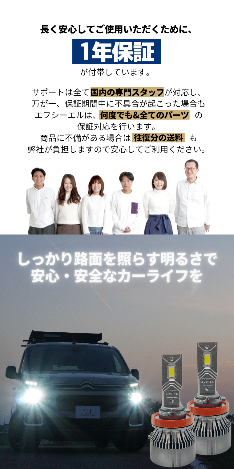 fcl. ノア 80系 80ノア ヘッドライト led バルブ HB3 車検対応