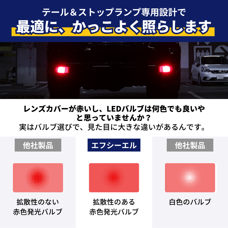 テールランプ 専用設計 赤色発光