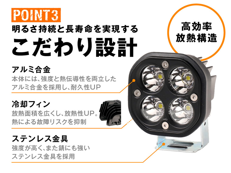 fcl. led ワークライト 作業灯 投光器 サーチライト led補助灯 補助灯