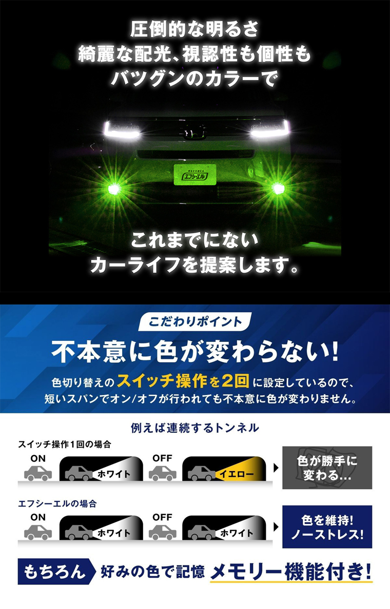 セレナc28適合バイカラーフォグ球