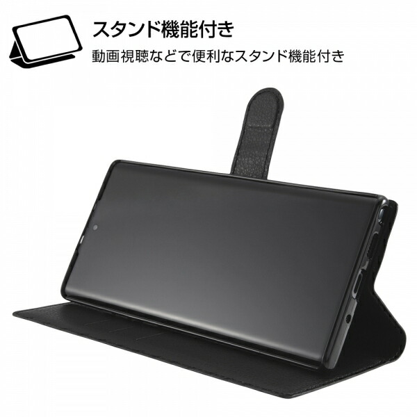 Galaxy Note10  手帳型ケース ソフトタイプ マグネット ICカードポケット スタンド機能 Qi充電対応 ブラック レッド 可愛い おしゃれ かわいい docomo SC-01M