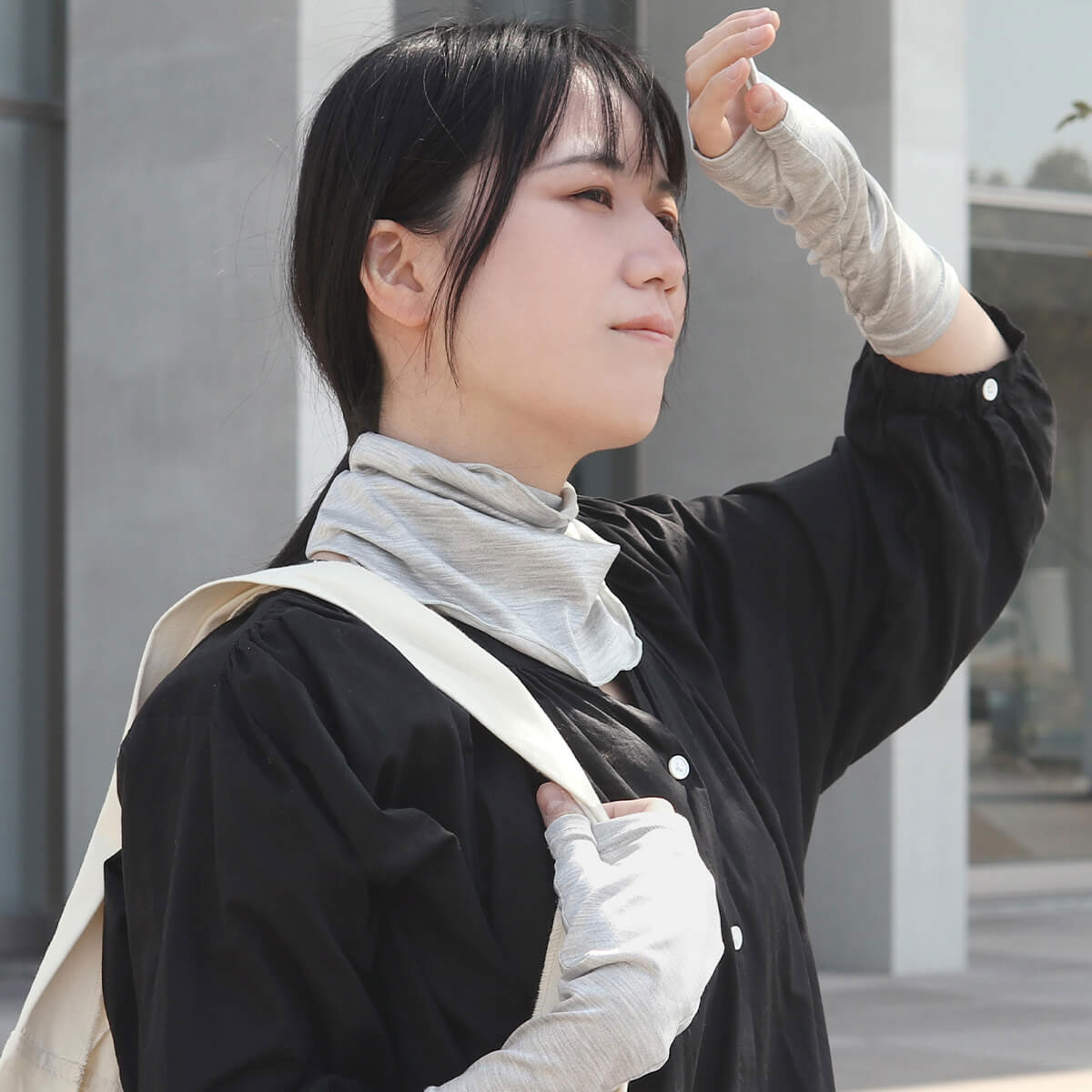 冷感シルクのアームカバー