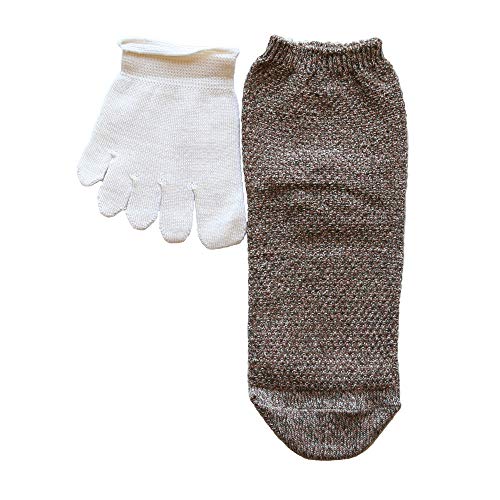 冷えとり 靴下 シルク 綿 鹿の子編み レディース 女性用 くつした 2足セット 冷えとり 暖かい あったか靴下  絹屋 日本製 ギフト | 絹屋 | 03