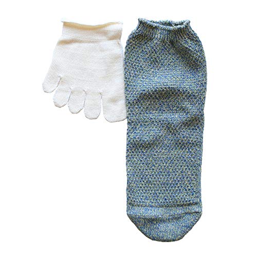 冷えとり 靴下 シルク 綿 鹿の子編み レディース 女性用 くつした 2足セット 冷えとり 暖かい あったか靴下  絹屋 日本製 ギフト | 絹屋 | 02