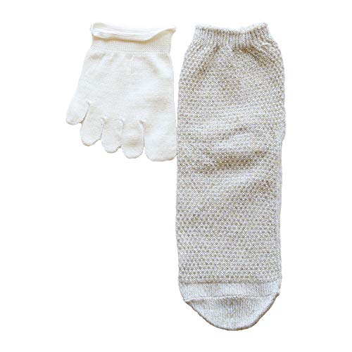 冷えとり 靴下 シルク 綿 鹿の子編み レディース 女性用 くつした 2足セット 冷えとり 暖かい あったか靴下  絹屋 日本製 ギフト | 絹屋 | 01