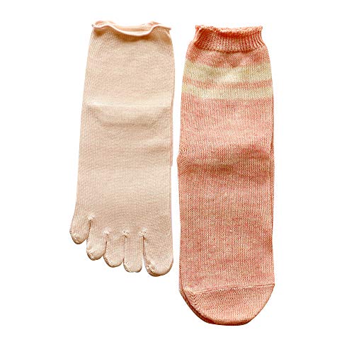 靴下 重ね履き 2足セット ライン シルク 麻 レディース 女性用 冷えとり 暖かい あったかくつした 絹屋 日本製 ギフト プレゼント | 絹屋 | 01