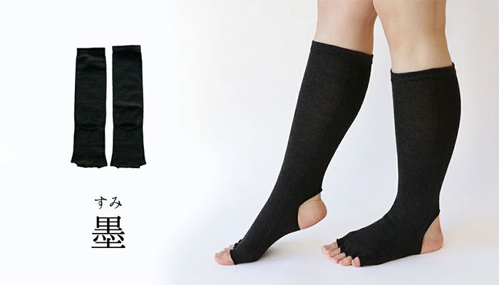指なし かかと開き ロング 靴下  レディース 女性用 くつした ソックス レッグウォーマー 絹屋 日本製 ギフト　プレゼント | 絹屋 | 03