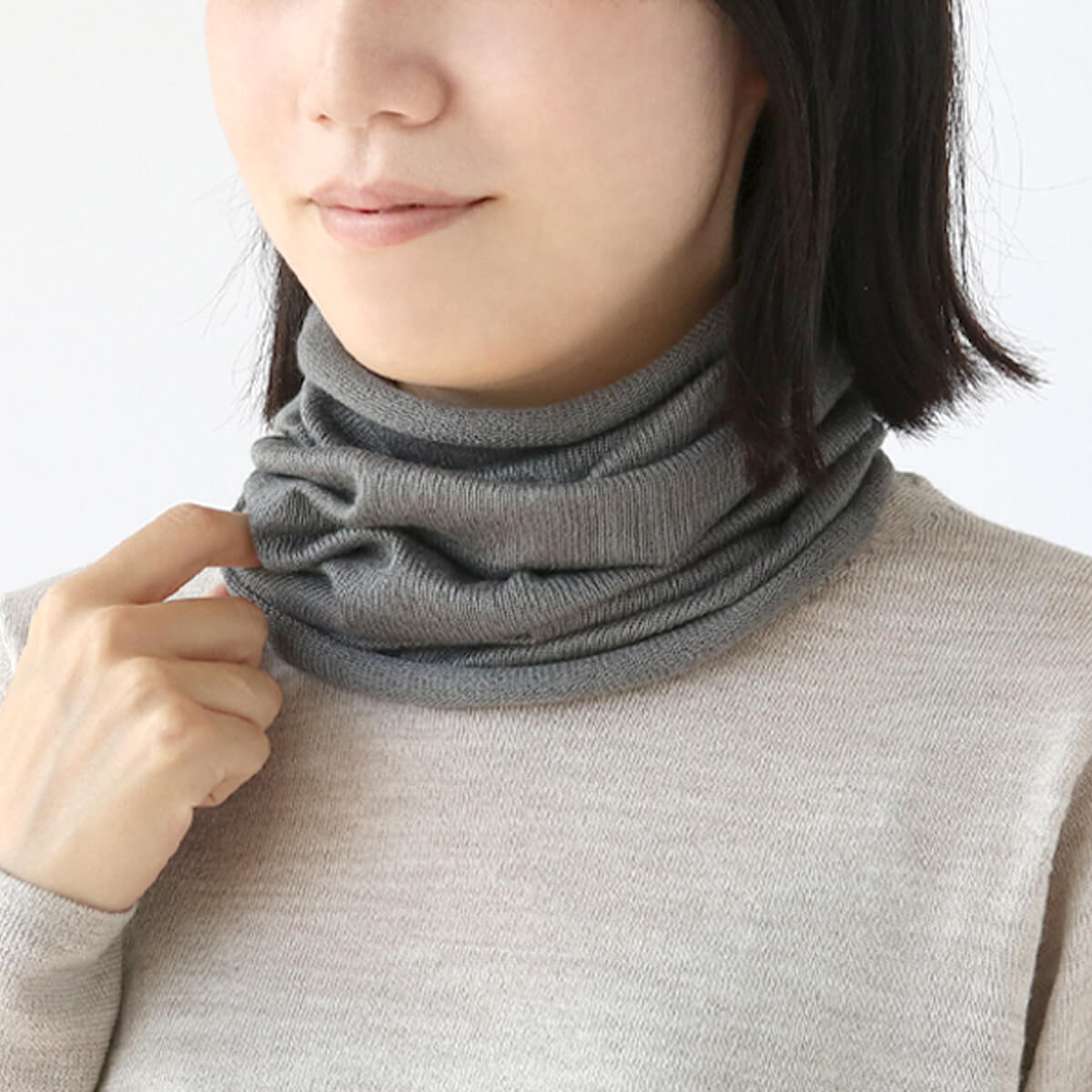 ネックウォーマー レディース  極暖 シルク スヌード  薄手 マフラー 温活 日本製 | 絹屋 | 02