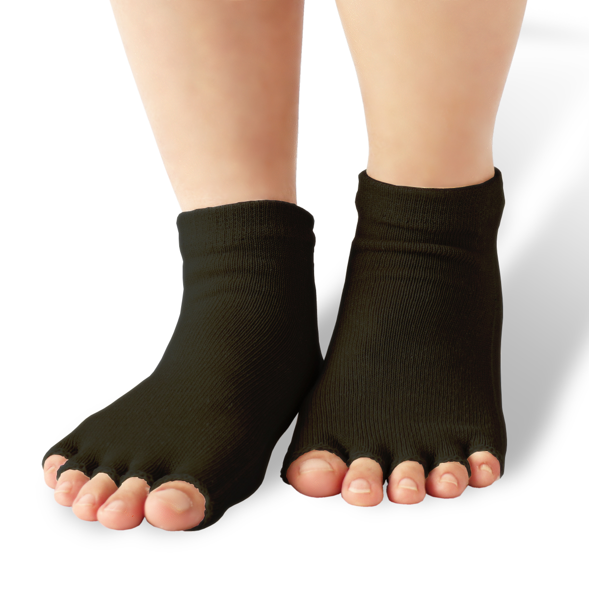 絹屋 指先 あき 5本指 靴下 シルク 5本指ソックス 5本指ソックスレディース くるぶし丈 ソックス 無地 日本製 プレゼント ギフト | 絹屋 | 01