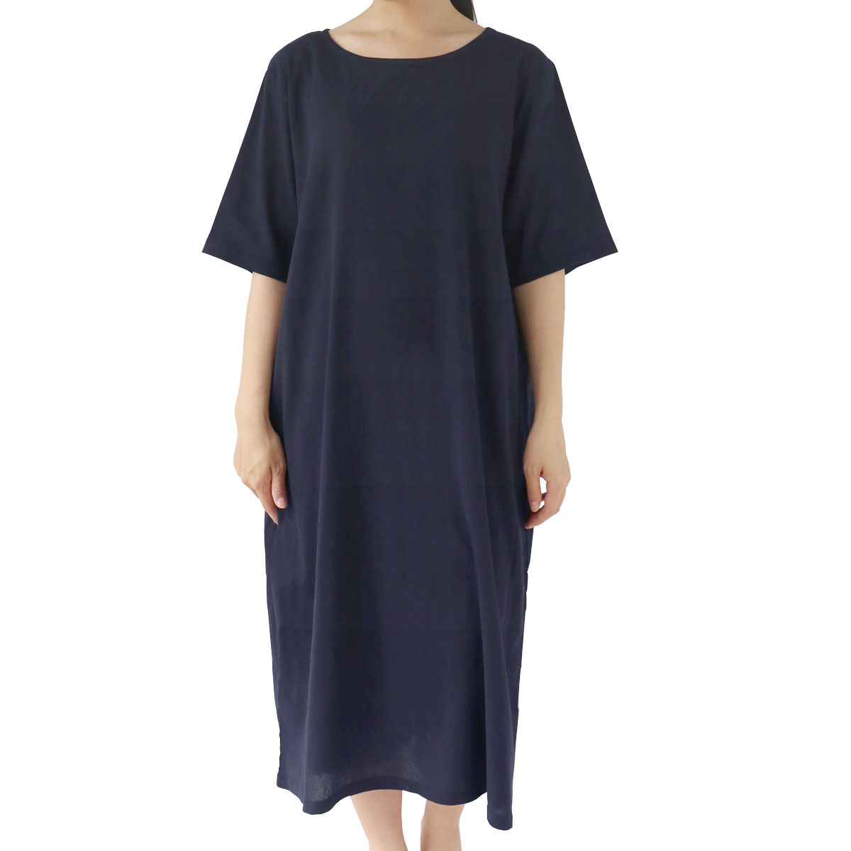 【10％off】涼綿 ワンピース 夏 レディース 半袖  ロングワンピース 女性用 部屋着 ルームウェア 綿100% コットン 日本製 ギフト 高島ちぢみ | 絹屋 | 15