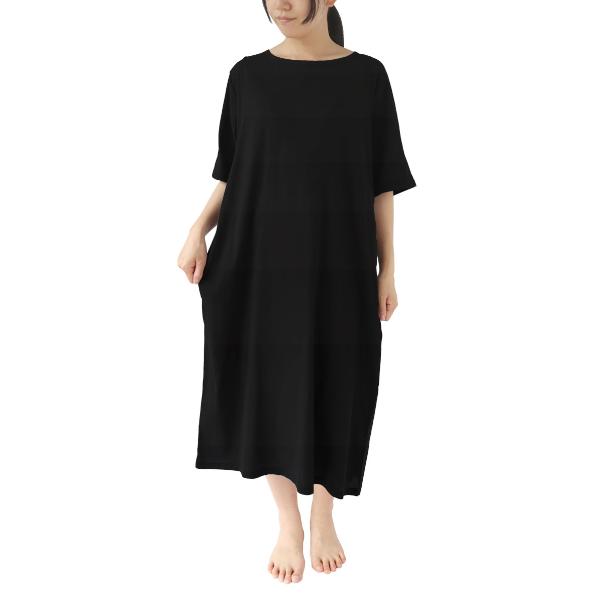 【10％off】涼綿 ワンピース 夏 レディース 半袖  ロングワンピース 女性用 部屋着 ルームウェア 綿100% コットン 日本製 ギフト 高島ちぢみ | 絹屋 | 17