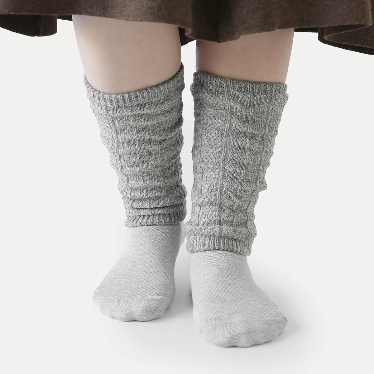 絹屋 内側 シルク 2重編み チクチク しにくい ウール レッグウォーマー 日本製 足 冷え 厚手 レディース 冷えとり ギフト | 絹屋 | 01