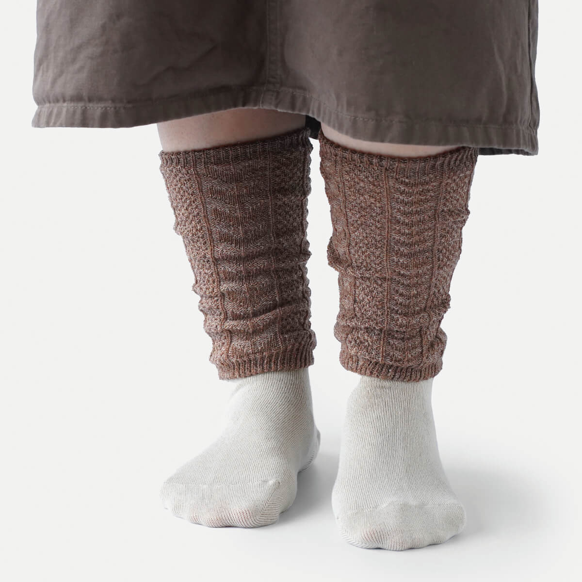 絹屋 内側 シルク 2重編み チクチク しにくい ウール レッグウォーマー 日本製 足 冷え 厚手 レディース 冷えとり ギフト | 絹屋 | 03