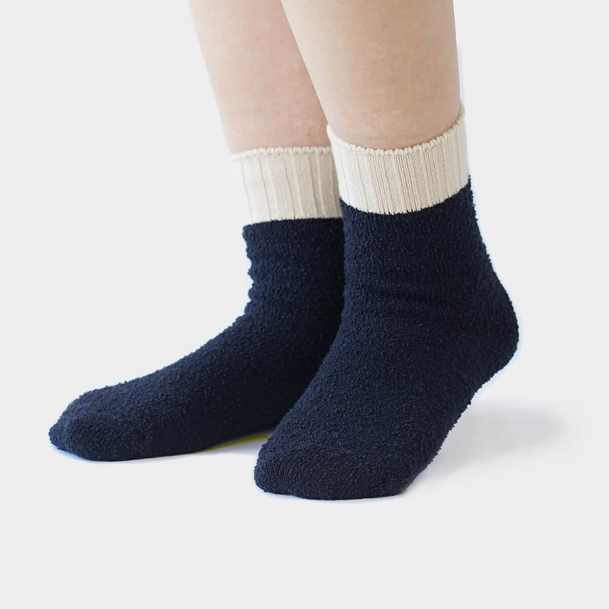 内側 シルク 2重編み ウール混 もこもこ 靴下 無地 シンプル 秋冬 温活 防寒 温かい 暖かい 日本製 | 絹屋 | 04