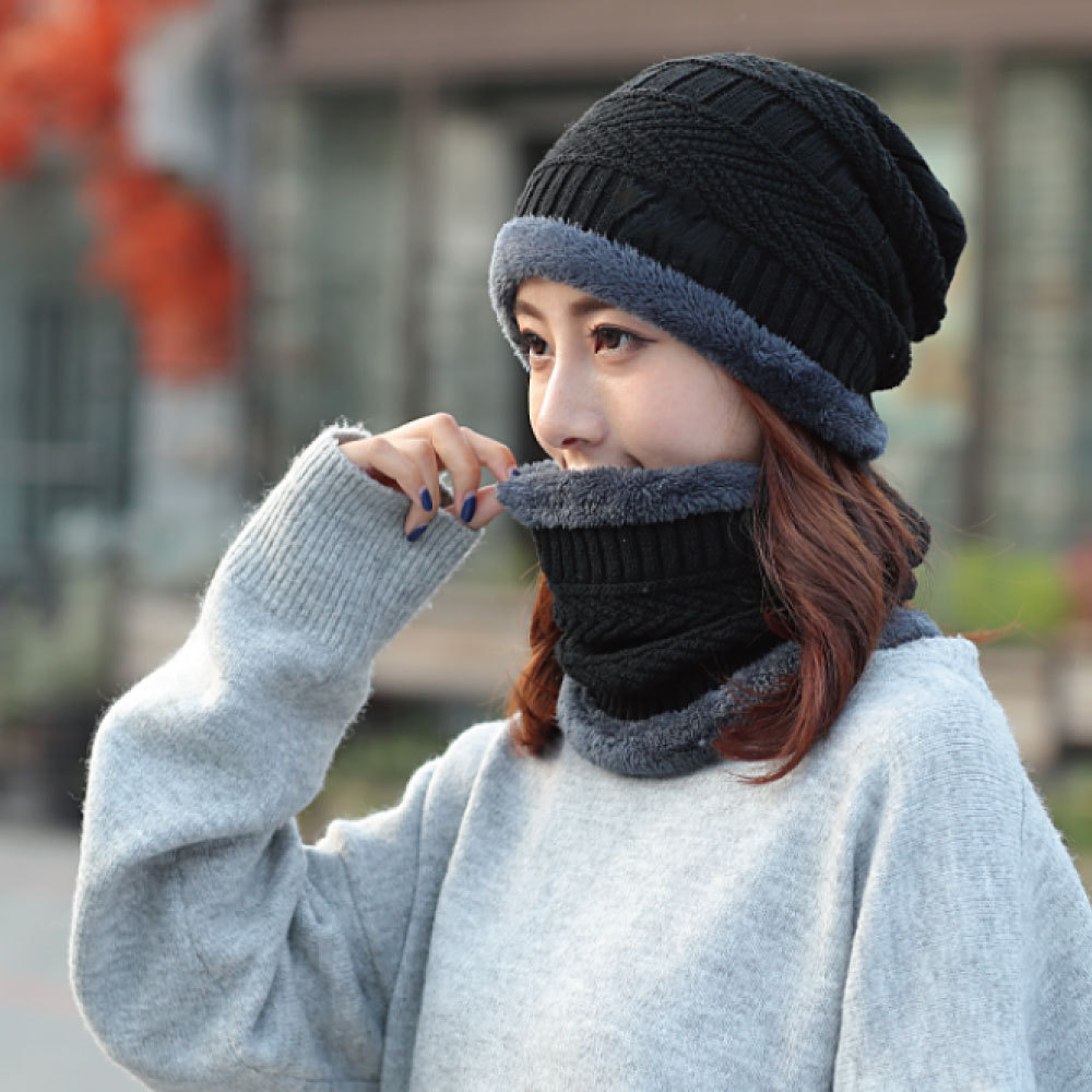 防寒ニット おしゃれ 冬用マスクにも あったかふわふわ 温感 ニット帽
