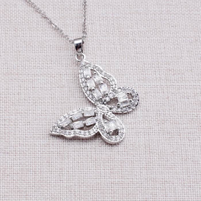 MARIMAGI ネックレス 蝶 ダイヤ級 金属アレルギー コーティング ラリエット レディース シンプル チェーン 大人 上品 エレガント 華奢 オフィス 通勤 |  | 02