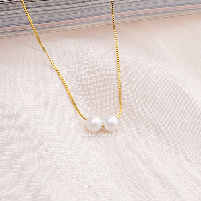 パールネックレス 二粒 8mm 18金 大粒 冠婚葬祭 葬式 結婚式 フォーマル パーティー アコヤ貝 パール レディース ピンクゴールド ホワイトゴールド 長さ調整可能 |  | 03