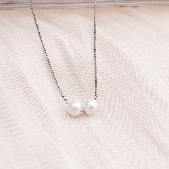 パールネックレス 二粒 8mm 18金 大粒 冠婚葬祭 葬式 結婚式 フォーマル パーティー アコヤ貝 パール レディース ピンクゴールド ホワイトゴールド 長さ調整可能 |  | 01