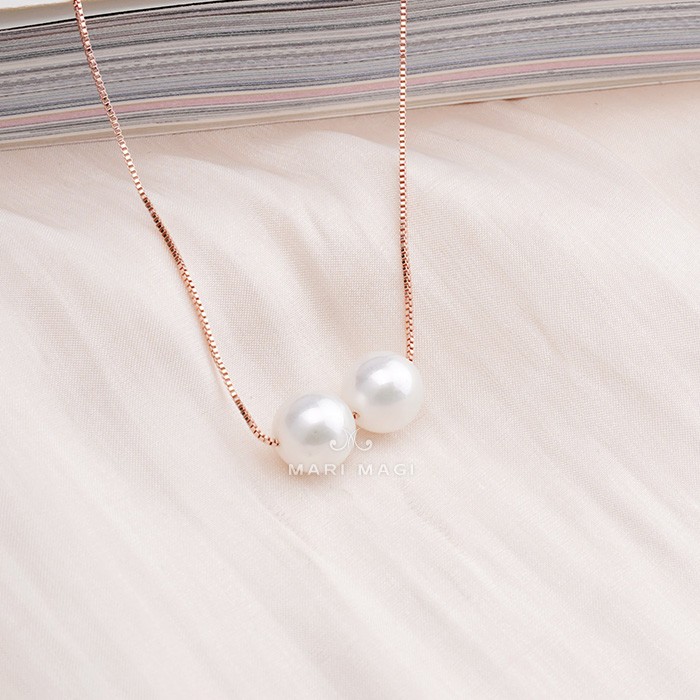 二粒 パール ネックレス 10mm 18金 大粒 冠婚葬祭 葬式 結婚式