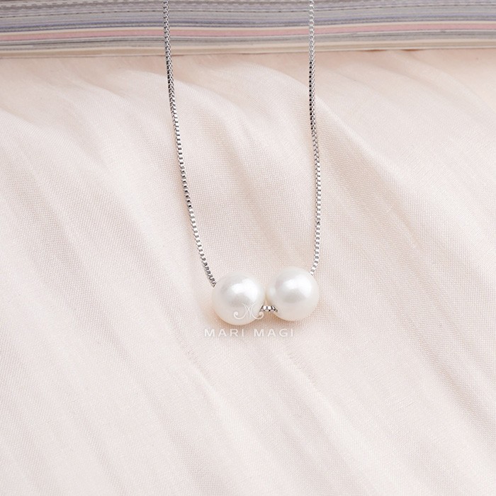 パールネックレス 二粒 10mm 18金 大粒 冠婚葬祭 葬式 結婚式 フォーマル パーティー アコヤ貝 レディース ピンクゴールド ホワイトゴールド 長さ調整可能 |  | 01