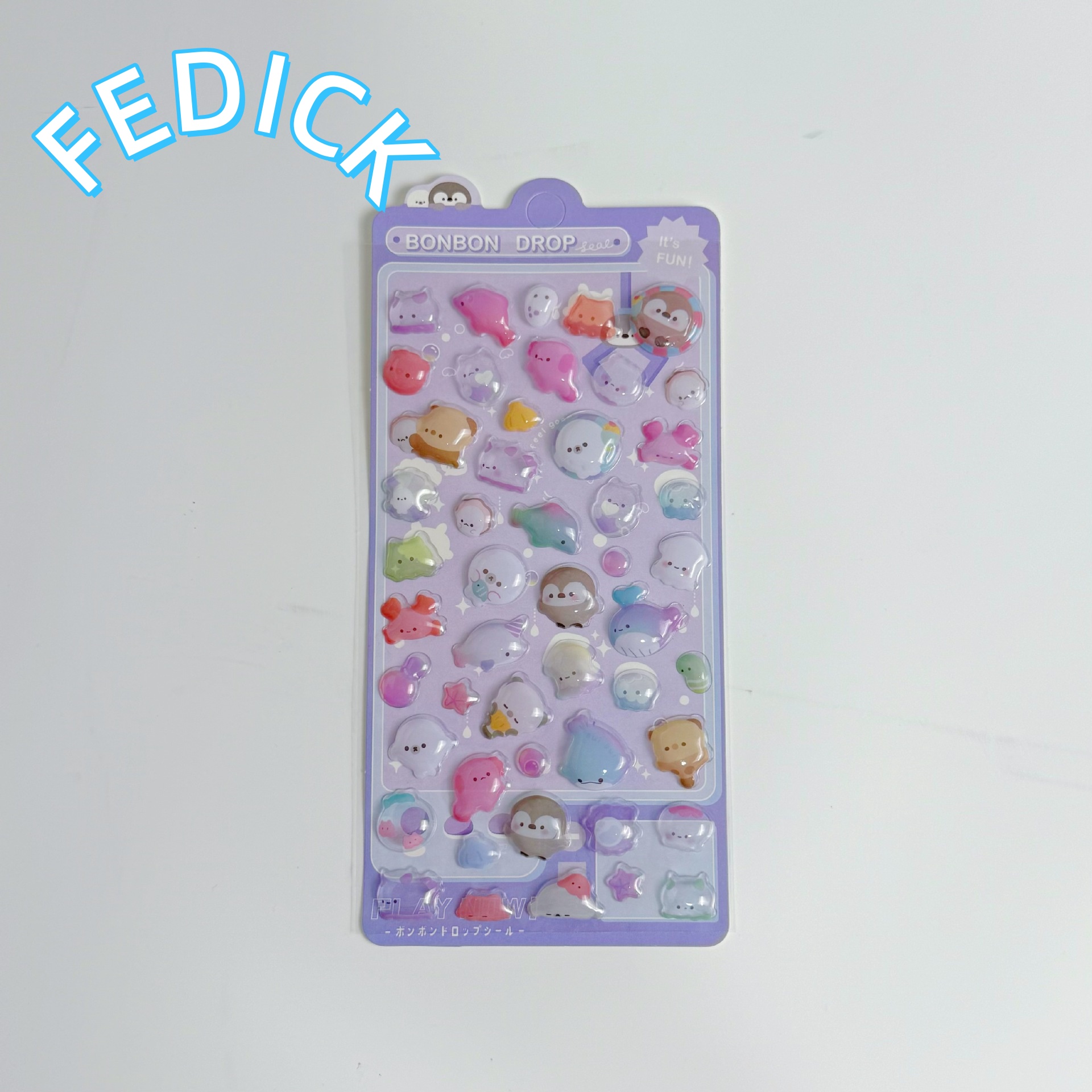 パンダ カピバラ ボンボンドロップシール ミニ 立体 キラキラ 小物デコ