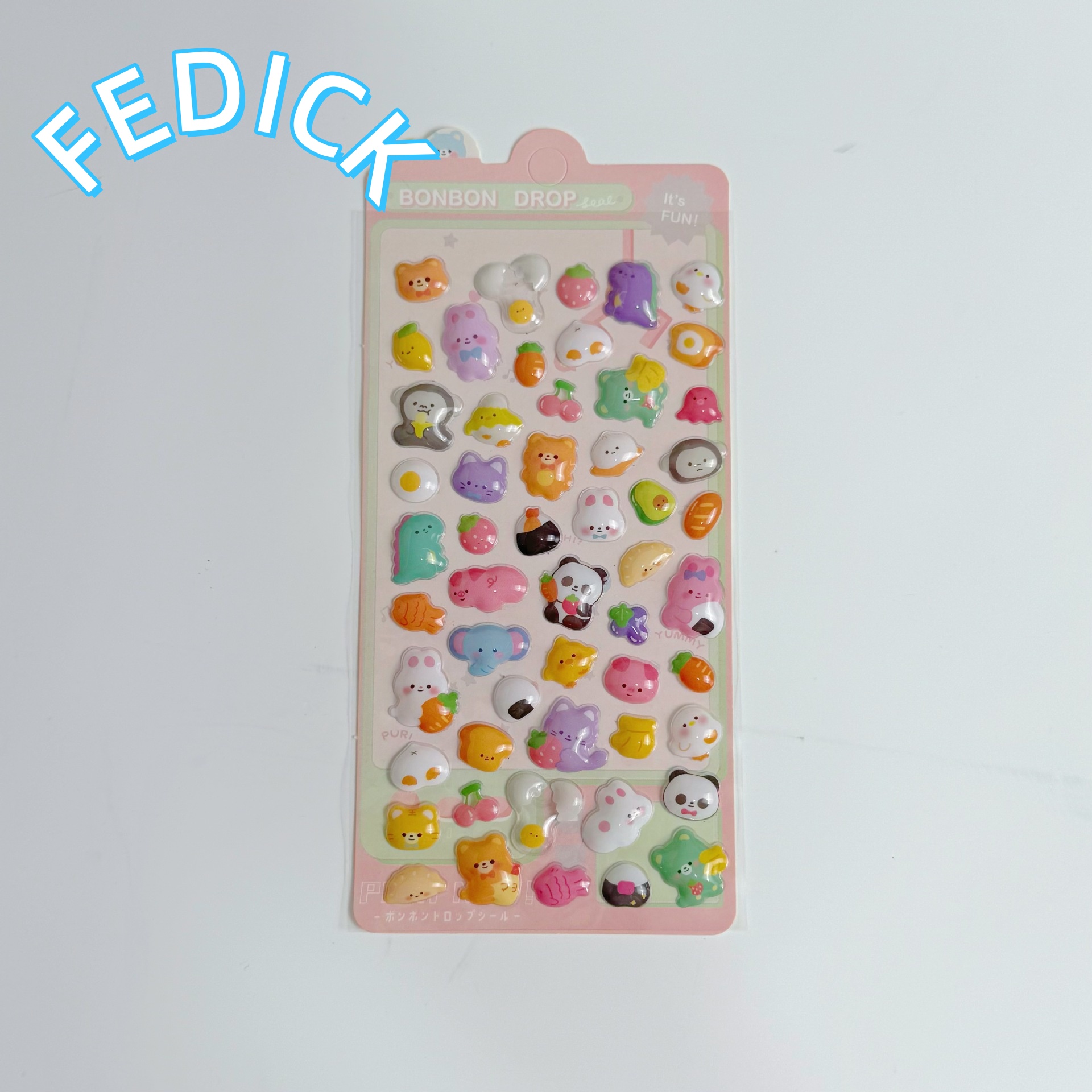 パンダ カピバラ ボンボンドロップシール ミニ 立体 キラキラ 小物デコ