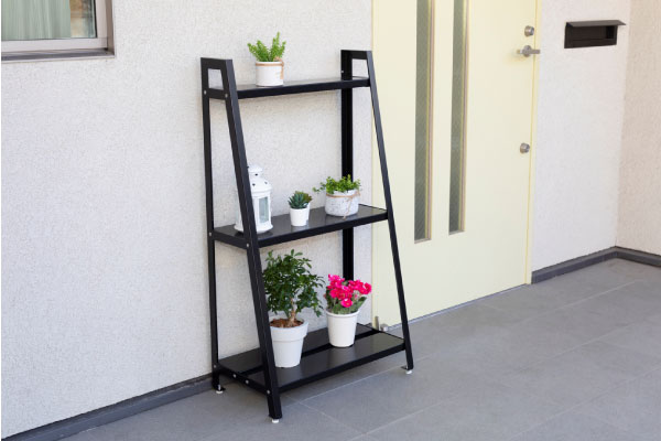 ガーデンシェルフS（ホワイト・ブラック）（プランタースタンド