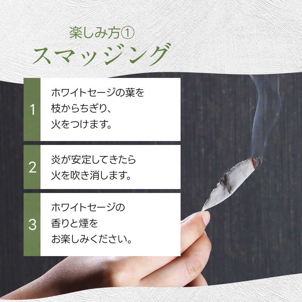 ホワイトセージ クラスター 10g お香 アロマ 浄化 葉 スティック 枝