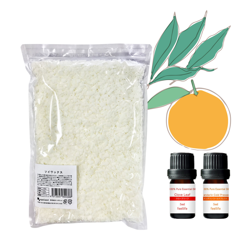 ソイワックス 500g 精油 5ml 2本 セット アロマオイル アロマ