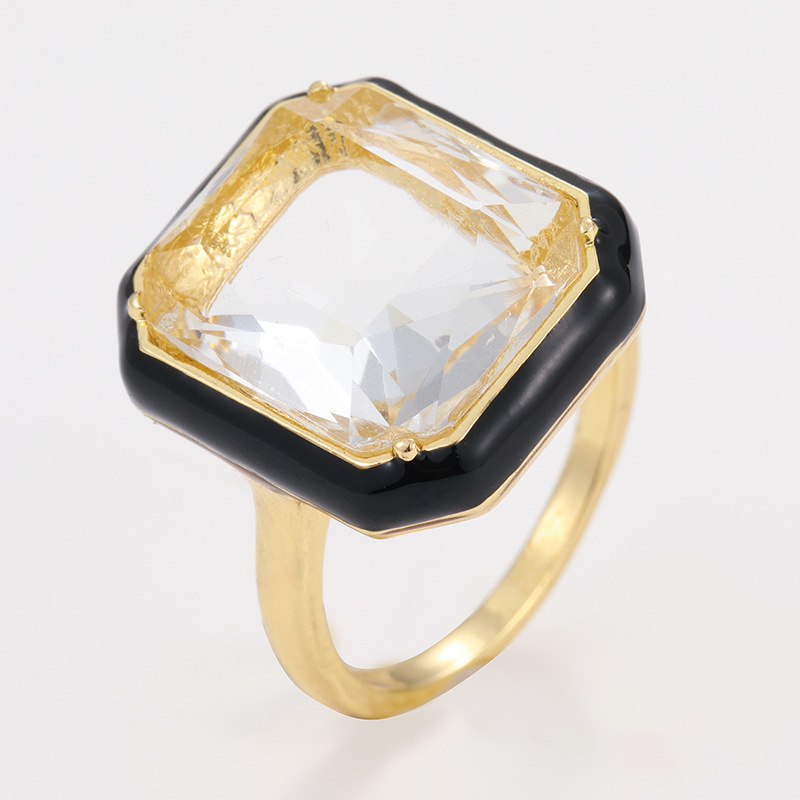 リング 指輪 クオーツ スクエア 人工水晶 シトリン アメジスト