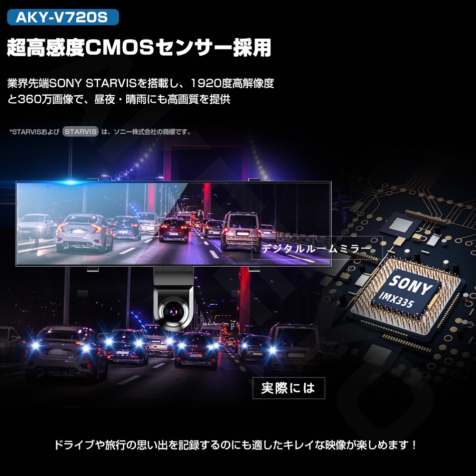 25%OFF 世界初720° 死角なしドライブレコーダー ミラー型 前後カメラ