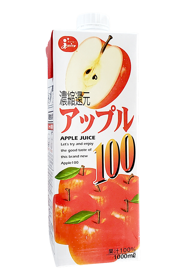 ジューシー アップル100 濃縮還元 1L 1000ml 紙パック 6本 1ケース