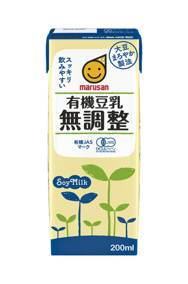 マルサン 有機豆乳無調整 200ml 紙パック 24本 1ケース 送料無料（一部地域除く） :mar0003:フェリシティー ビアウォーター -  通販 - Yahoo!ショッピング