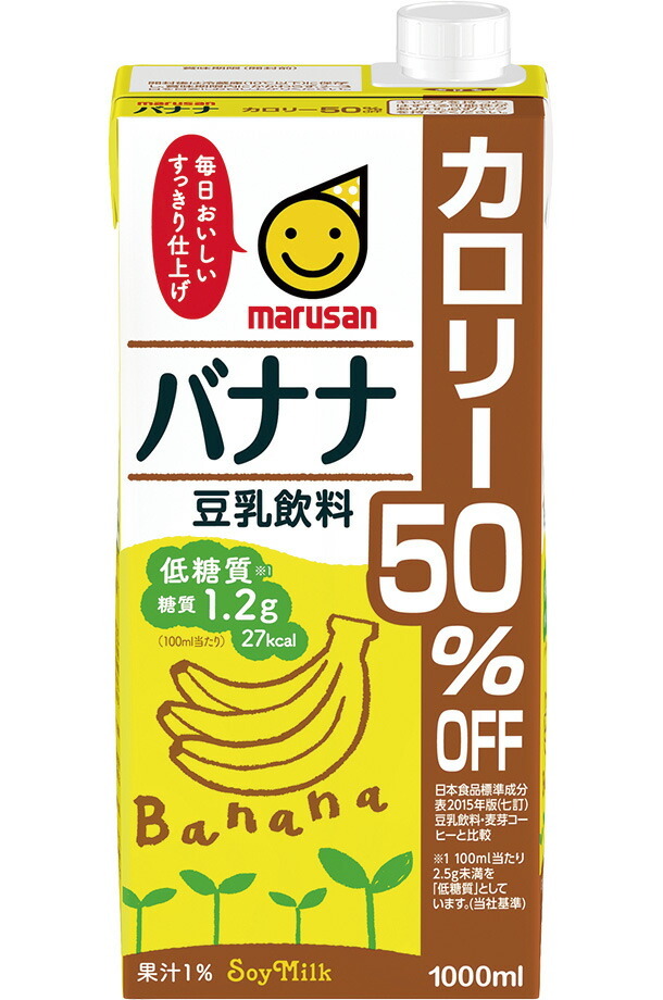 マルサン 豆乳飲料 バナナ カロリー50％オフ 1L 紙パック 6本×3ケース（18本） 送料無料（一部地域除く） :mar0026-3:フェリシティー  ビアウォーター - 通販 - Yahoo!ショッピング