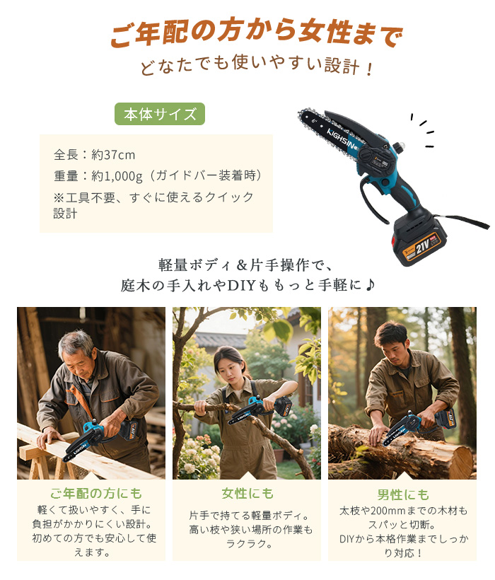 チェーンソー 充電式 ブラシレスモーター  6インチ チェーンソーハンディチェーンソー 充電式ハンディソー コードレス  小型チェーンソー 電動ノコギリ |  | 13