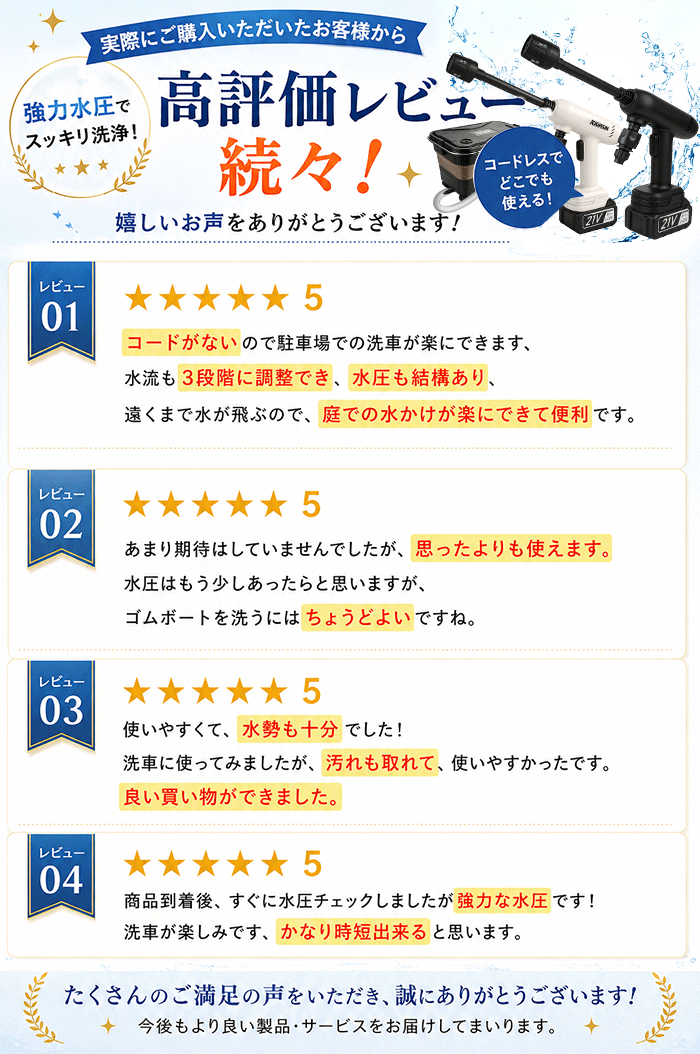 【レビュー特典】高圧洗浄機 コードレス 充電式 マキタ バッテリー対応 バッテリー残量 家庭用 充電式高圧洗浄機 強力噴射 水道接続 自吸式 収納ケース付 洗車 |  | 01