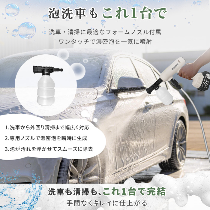 【レビュー特典】高圧洗浄機 コードレス 充電式...の詳細画像5