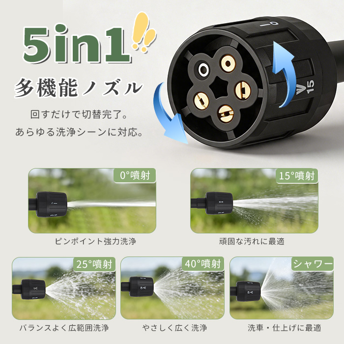 【レビュー特典】高圧洗浄機 コードレス 充電式...の詳細画像2
