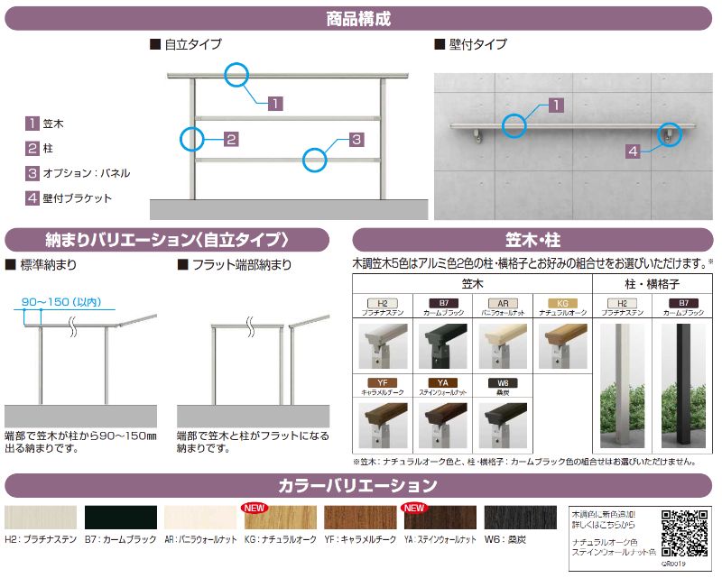 YKK AP ルシアス 歩行補助手すり 自立タイプ パネル 横格子 1本入り
