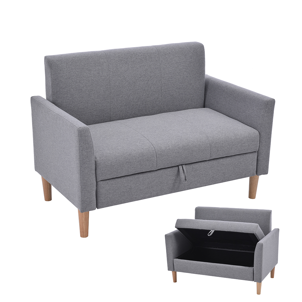 ソファー 2人掛け 脚付き 収納付き 幅105cm ソファ コンパクト