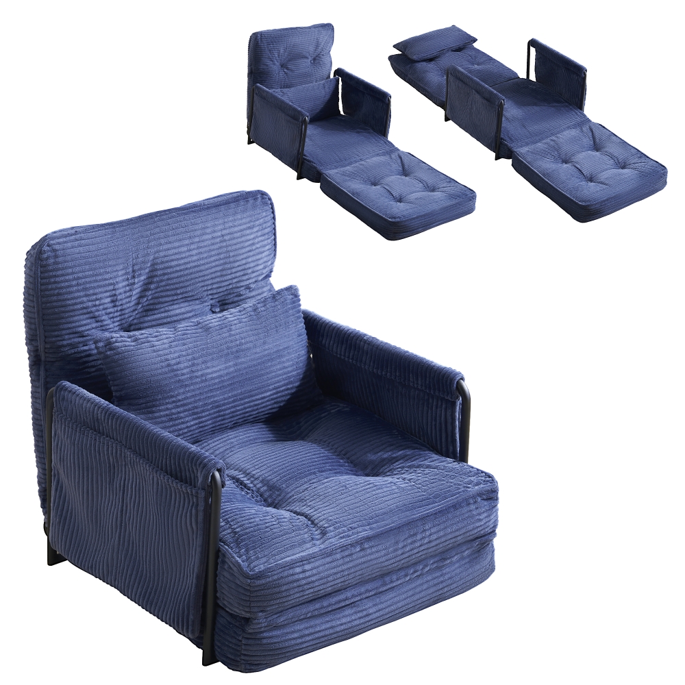 ソファー ソファーベッド 折りたたみ 4色 3WAY 6段調整可能 枕付き 1人