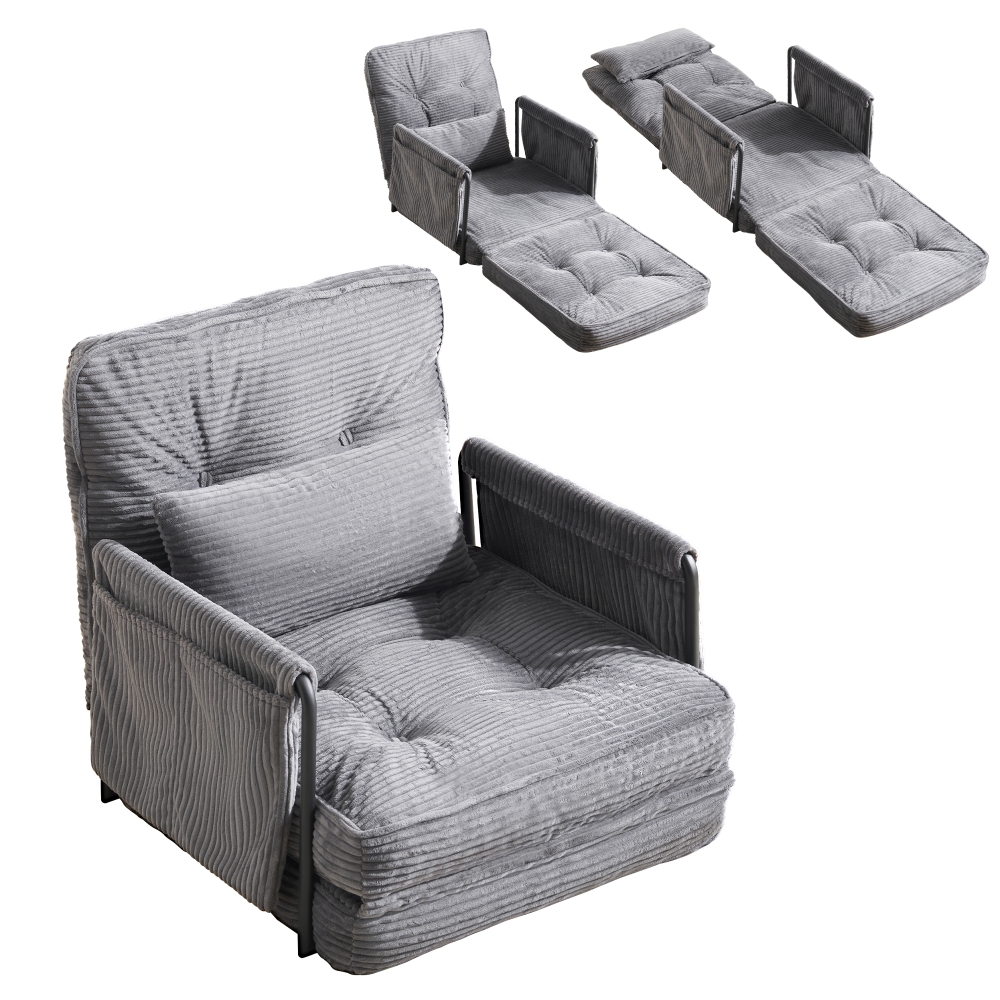 ソファー ソファーベッド 折りたたみ 4色 3WAY 6段調整可能 枕付き 1人