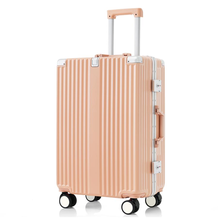 スーツケース Lサイズ 8~14日 フレームタイプ アルミ キャリーケース キャリーバッグ USBポ...