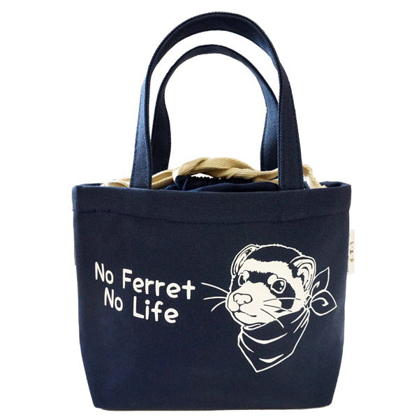 フェレット グッズ お散歩巾着ミニトート フェレット×バンダナ フェレット グッズ お散歩巾着ミニトート フェレット×バンダナ