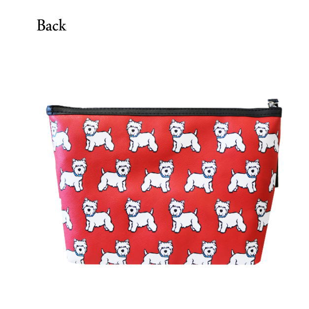 marc tetro　マークテトロ　クラッチバッグ　WESTIE　ウエストハイランドホワイトテリア　ラージクラッチ　ポーチ　Large Pouch　 ウェスティ　角型　犬　赤