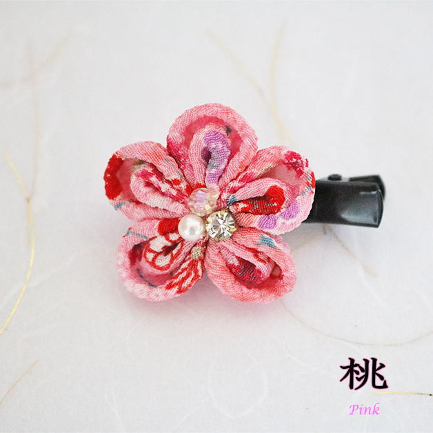 ちりめんヘアクリップ ヘアミニクリップ ココラック ヘアアクセサリー