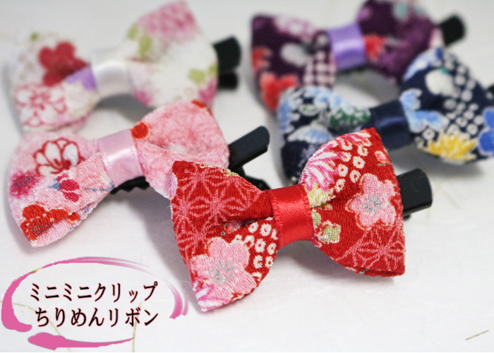 【2点目以降半額対象商品】《完成品》和柄リボン(抹茶)ヘアアクセサリー　ヘアクリップorバレッタ 和装小物